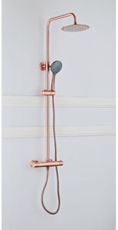 Boss & Wessing Opbouw Regendouche Set BWS Copper 30 cm met Handdouche Geborsteld Koper