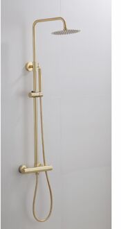 Boss & Wessing Opbouw Regendouche Set BWS Gold Ronde Hoofddouche 30 cm Mat Goud