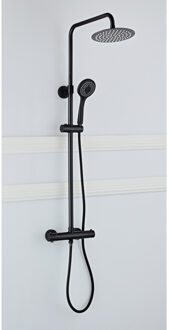 Boss & Wessing Opbouw Regendouche Set BWS Nero 30 cm met 3 Standen Handdouche Mat Zwart