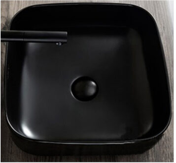 Boss & Wessing Opbouw Waskom BWS Premium 40x40x14 cm Keramiek Zwart