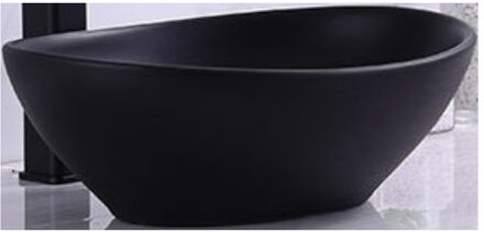 Boss & Wessing Opbouw Waskom BWS Queen 40x33x15 cm Keramiek Mat Zwart