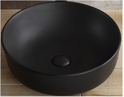 Boss & Wessing Opbouw Waskom Rond BWS Pura 42x13 cm Keramiek Zwart