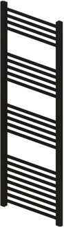 Boss & Wessing Radiator BWS Wingrave 140x40 cm Mat Zwart Zij-Onderaansluiting (571 Watt)