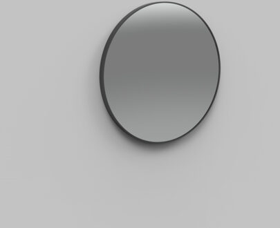 Boss & Wessing Reflect spiegel two rond 80cm aluminium omlijsting mat zwart
