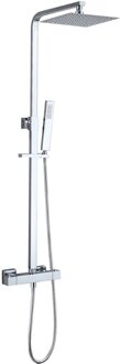 Boss & Wessing Regendoucheset Aqua Splash Thermostatisch Square met Handdouche Chroom Aqua Splash