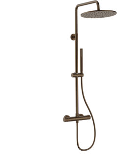 Boss & Wessing Regendoucheset BWS Sensa Cool Touch Thermostatisch 30 cm hoofddouche Geborsteld Brons PVD