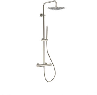 Boss & Wessing Regendoucheset BWS Sensa Cool Touch Thermostatisch 30 cm hoofddouche Geborsteld RVS