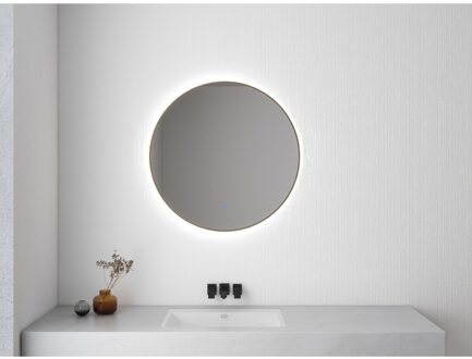 Boss & Wessing Ronde Spiegel BWS Sifo met LED, Dimbaar 60 cm Geborsteld Messing Geel