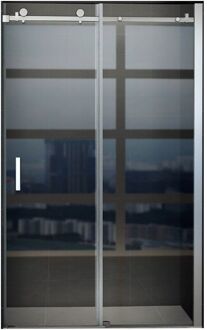 Boss & Wessing Schuifdeur Tweedelig BWS Hayes 120x200 cm Helder Glas Aluminium Profiel Chroom
