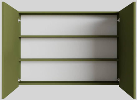 Boss & Wessing Spiegelkast BWS Cube 100x70x16 cm 2 Deuren Groen