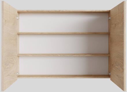 Boss & Wessing Spiegelkast BWS Cube 100x70x16 cm 2 Deuren Washed Oak Houtlook