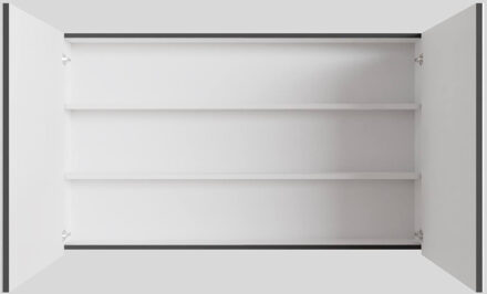 Boss & Wessing Spiegelkast BWS Cube 120x70x16 cm 2 Deuren Antraciet met Mat Wit