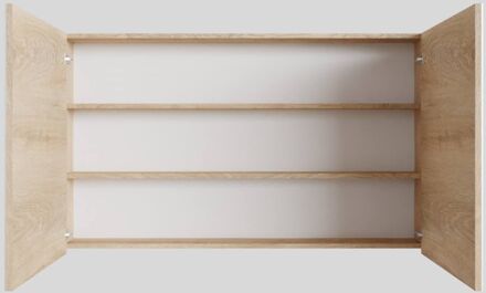 Boss & Wessing Spiegelkast BWS Cube 120x70x16 cm 2 Deuren Washed Oak Houtlook