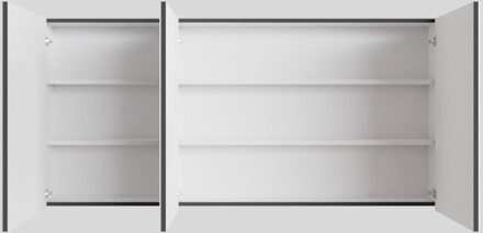 Boss & Wessing Spiegelkast BWS Cube 150x70x16 cm 3 Deuren Antraciet met Mat Wit