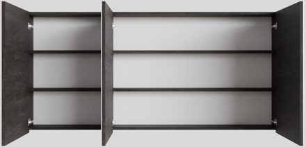 Boss & Wessing Spiegelkast BWS Cube 150x70x16 cm 3 Deuren Donkerbruin