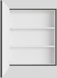 Boss & Wessing Spiegelkast BWS Cube 60x70x16 cm 1 Deur Antraciet met Mat Wit