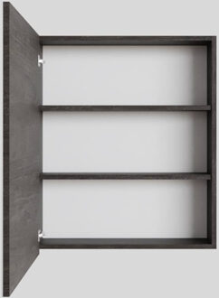 Boss & Wessing Spiegelkast BWS Cube 60x70x16 cm 1 Deur Donkerbruin