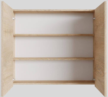 Boss & Wessing Spiegelkast BWS Cube 80x70x16 cm 2 Deuren Washed Oak Houtlook