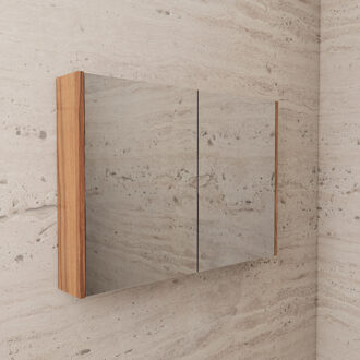 Boss & Wessing Spiegelkast BWS Riga 120 cm, 2 Deuren Walnoot