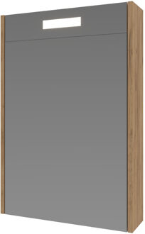 Boss & Wessing Spiegelkast BWS Salt 1 Deur Met LED 60x50 cm Incl. Planchetten Whisky Oak Bruin