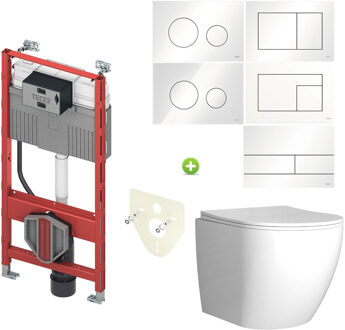 Boss & Wessing TECE Profil Toiletset set62 Mudo Randloos Glans Wit met TECE Drukplaat