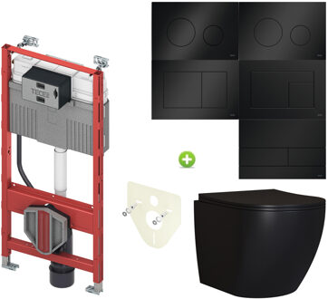 Boss & Wessing TECE Profil Toiletset set65 Mudo Mat Zwart met TECE Drukplaat