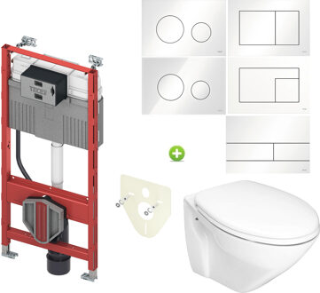 Boss & Wessing TECE Profil Toiletset set78 Randloos BWS Sanindusa Cetus met TECE Drukplaat Wit