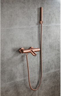 Boss & Wessing Thermostatische Badkraan BWS Koper met Handdouche Geborsteld Koper