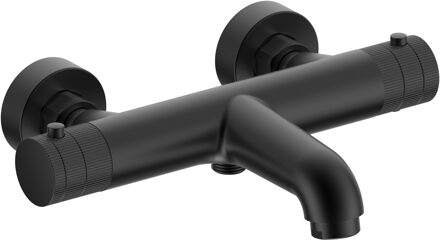 Boss & Wessing Thermostatische Badkraan BWS Sensa Thermostatisch Opbouw Knoppen Geborsteld Mat Zwart PVD
