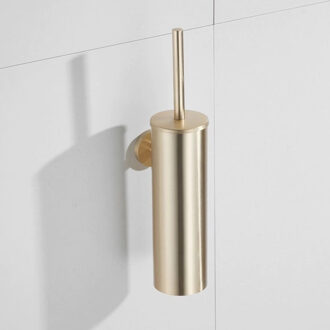 Boss & Wessing Toiletborstelhouder BWS Brass met Wandhouder Geborsteld Mat Goud Boss & Wessing