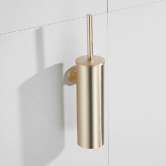 Boss & Wessing Toiletborstelhouder BWS Brass met Wandhouder Geborsteld Mat Goud