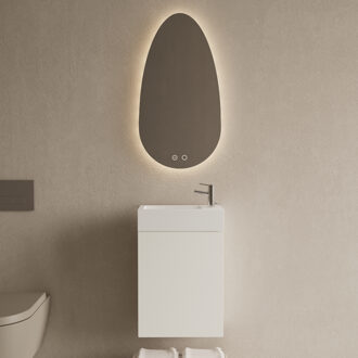 Boss & Wessing Toiletmeubel Set BWS Riga Mat Wit 40 cm Fontein Glans Wit