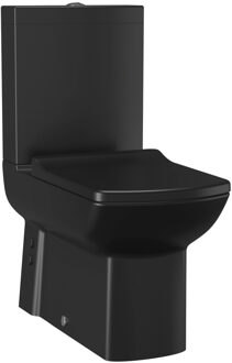 Boss & Wessing Toiletpot Aquasplash Lara Staand tbv Duoblok AO Mat Zwart Aquasplash