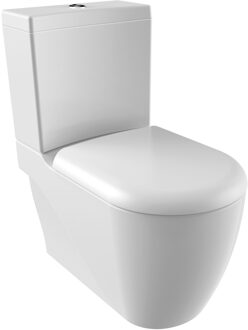 Boss & Wessing Toiletpot Staand Boss & Wessing Grande Met Bidet Onder En Muur Aansluiting Wit Boss & Wessing