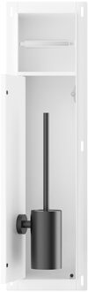Boss & Wessing Toiletrol- en Borstelhouder Inbouw BWS Milan Betegelbaar Mat Wit