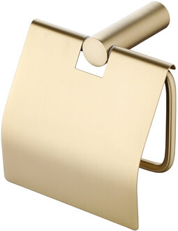 Boss & Wessing Toiletrolhouder BWS Goldy Inclusief Klep Geborsteld Messing Goud