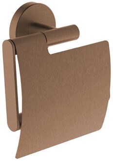 Boss & Wessing Toiletrolhouder BWS Mark Met Klep Geborsteld Brons Koper