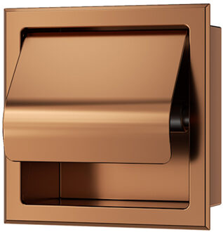 Boss & Wessing Toiletrolhouder Inbouw BWS Milan Met Klep Geborsteld Brons Koper Boss & Wessing