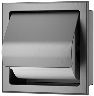 Boss & Wessing Toiletrolhouder Inbouw BWS Milan Met Klep Gunmetal Boss & Wessing