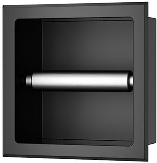 Boss & Wessing Toiletrolhouder Inbouw BWS Milan Zonder Klep Mat Zwart