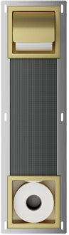 Boss & Wessing Toiletrolhouder met Klep en Reserverolhouder Inbouw BWS Milan Geborsteld Messing Boss & Wessing
