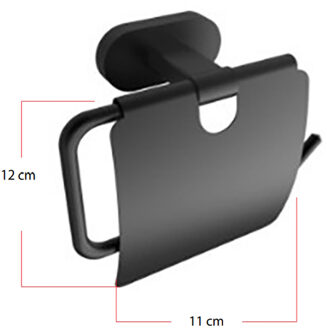 Boss & Wessing Toiletrolhouder Met Klep Mat Zwart