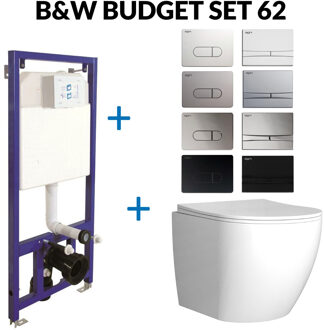 Boss & Wessing Toiletset Budget 62 Mudo Glans Wit Met B&W Drukplaat