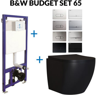 Boss & Wessing Toiletset Budget 65 Mudo Mat zwart Met B&W Drukplaat Boss & Wessing