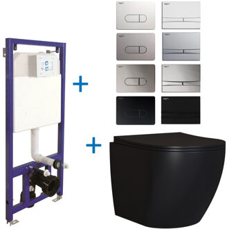 Boss & Wessing Toiletset Budget 65 Mudo Mat zwart Met B&W Drukplaat BWS