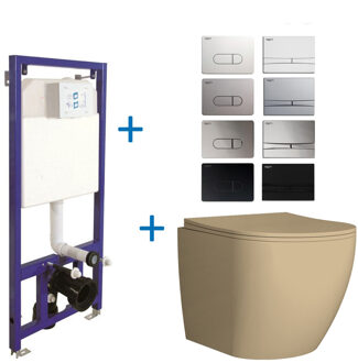 Boss & Wessing Toiletset Budget 86 Mudo Mat Beige Met B&W Drukplaat