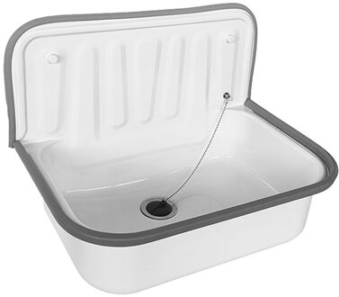 Boss & Wessing Uitstortgootsteen BWS Burton 50,5x33x37 cm Plaatstaal Glans Wit Boss & Wessing