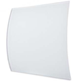 Boss & Wessing Ventilatierooster Design BWS Ventilatie Vierkant 10cm Gebogen Glas Mat Wit