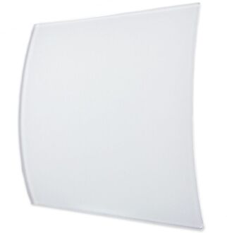 Boss & Wessing Ventilatierooster Design BWS Ventilatie Vierkant 10cm Gebogen Glas Mat Wit