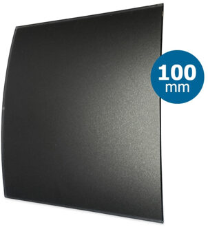 Boss & Wessing Ventilatierooster Design BWS Ventilatie Vierkant 10cm Gebogen Glas Mat Zwart